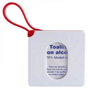 ESTUCHE CON ASA DE SILICON PADS DE ALCOHOL personalizada